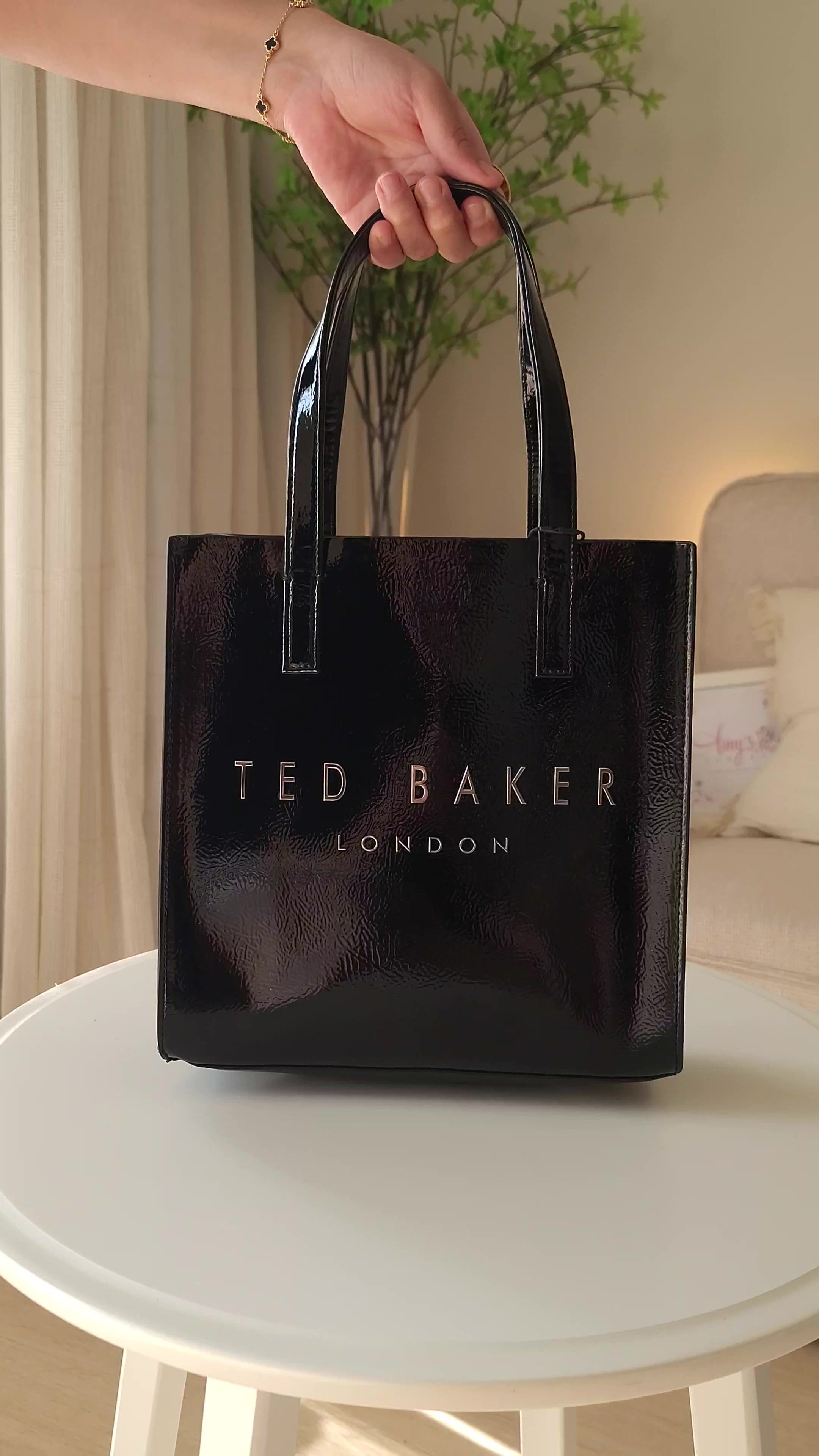 Ted Baker Crinkle Small Faux Leather Icon Tote Bag
