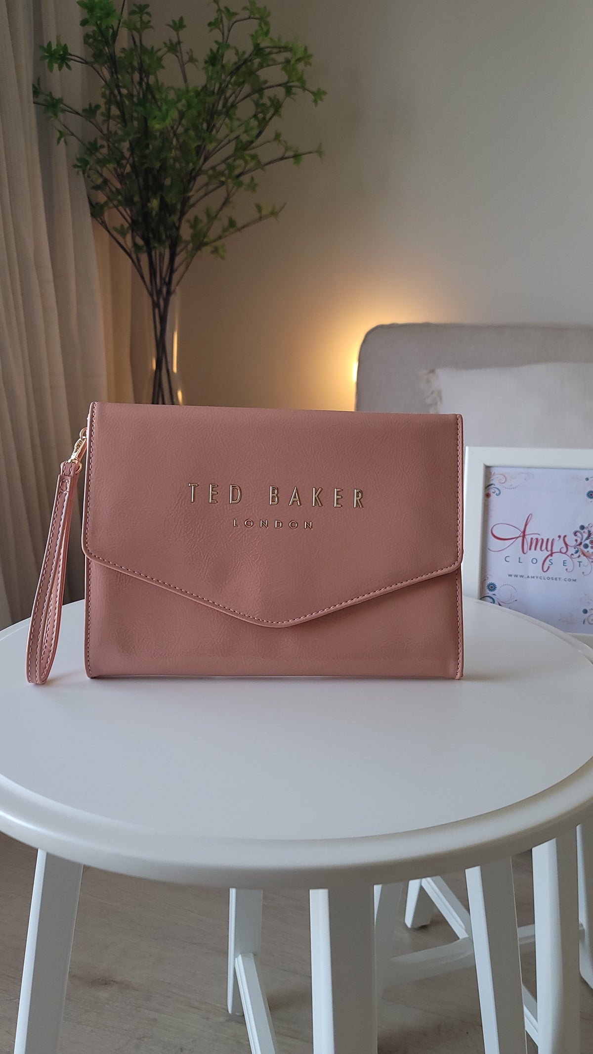 Ted Baker CRINKIE Patent Envelope Clutch Bag