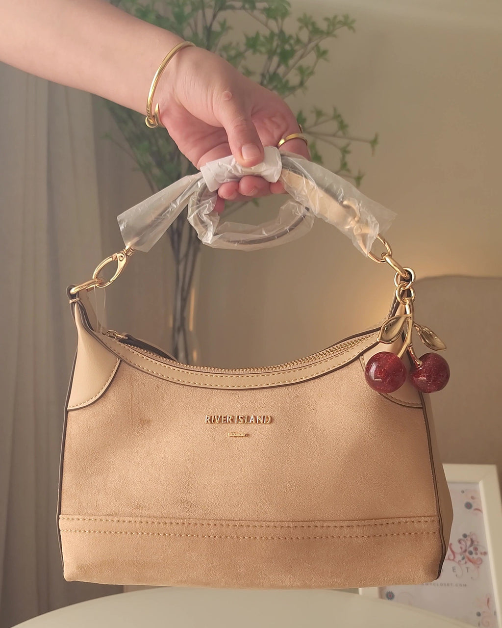 River Island light brown bag