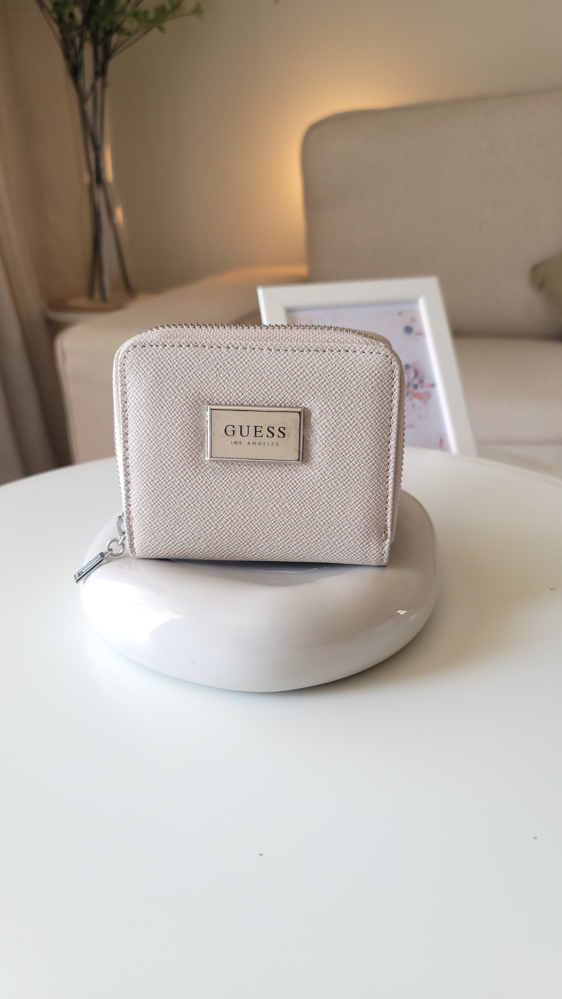 GUESS Abree Saffiano Small Zip-Around Wallet
