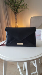 Valentino Envelope Clutch Bag in Black – Detachable Shoulder Strap