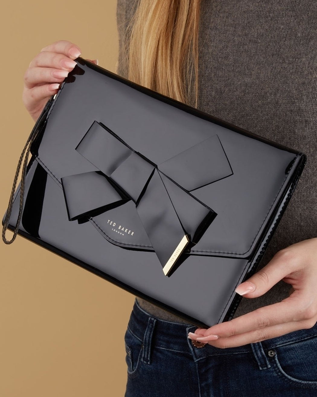 Ted Baker Women's Nikkey-Knot Bow Envelope Pouch Black