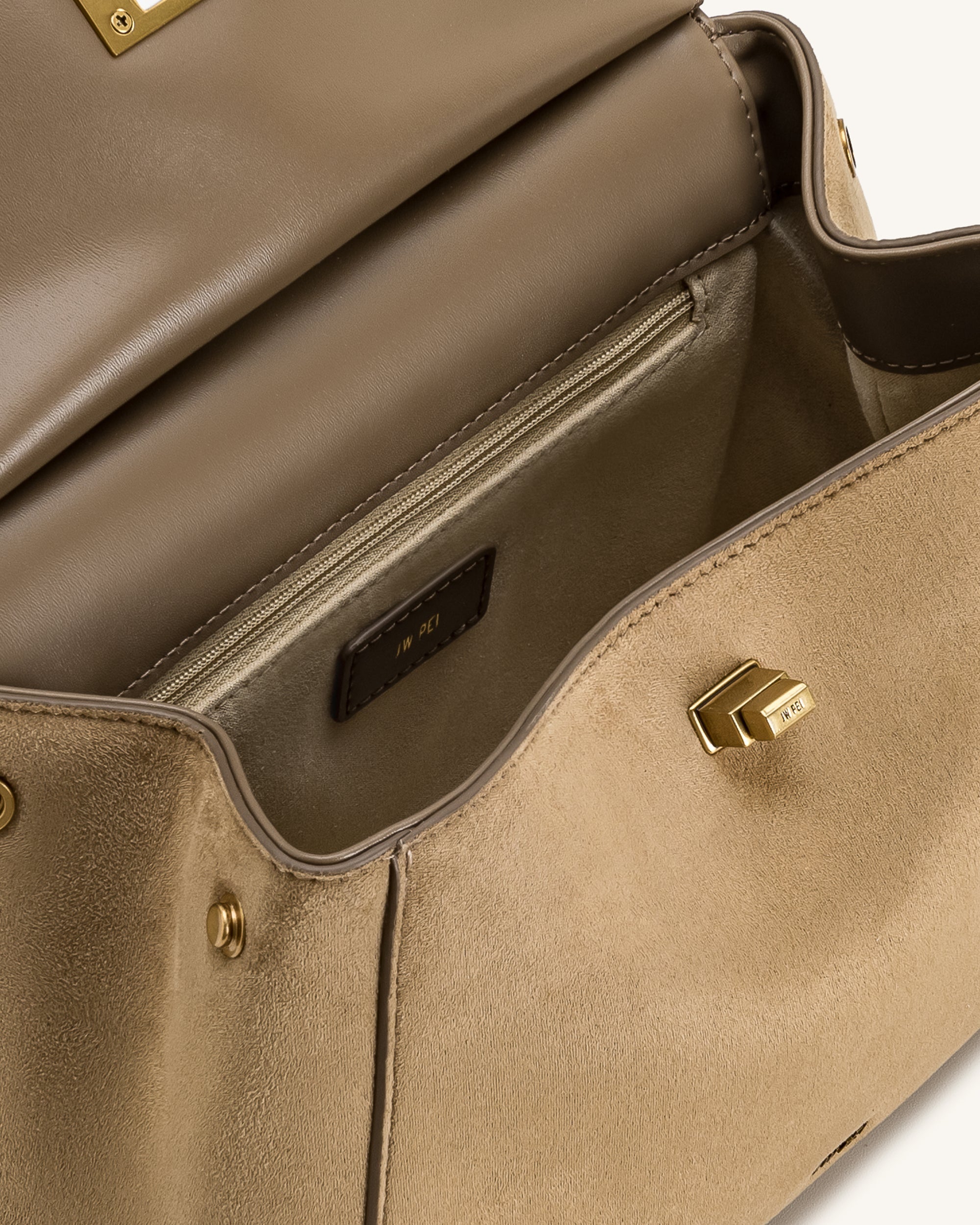 JW PEI Lucia Classic Faux Suede Top Handle Bag