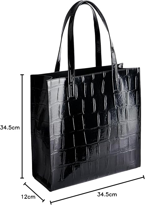 Ted Baker Croccon Croc Effect Icon Bag L Jet - Black