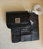 Armani Exchange Embossed Logo Flap Crossbody Bag