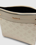 River Island Cream Embossed Monogram Messenger Bag