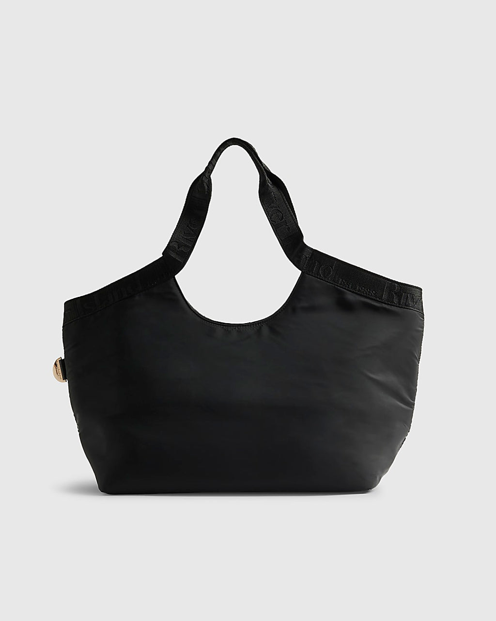 River Island Black Padded Webbing Detail Shopper Bag