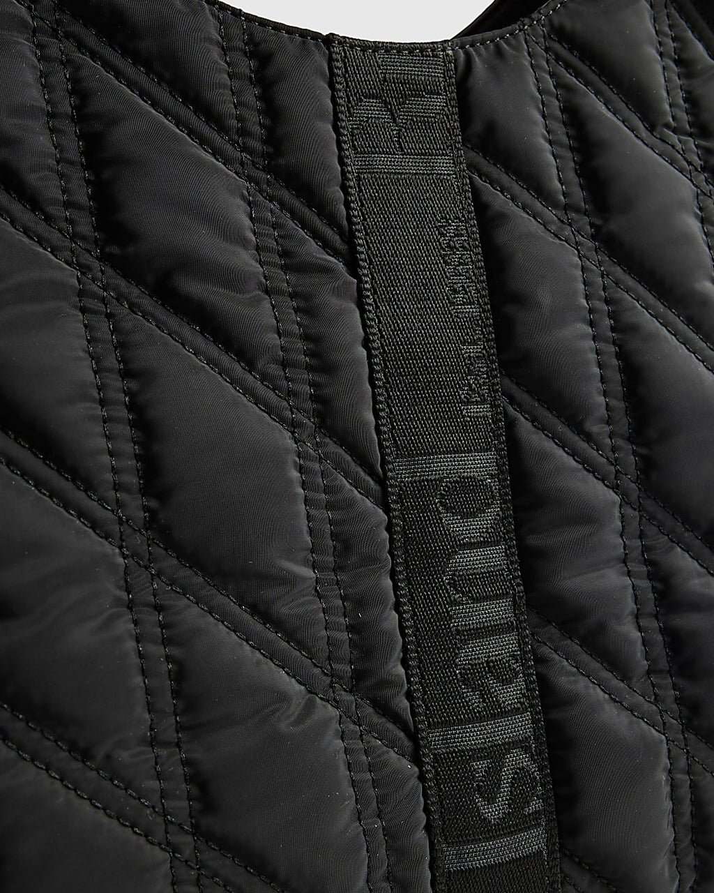 River Island Black Padded Webbing Detail Shopper Bag