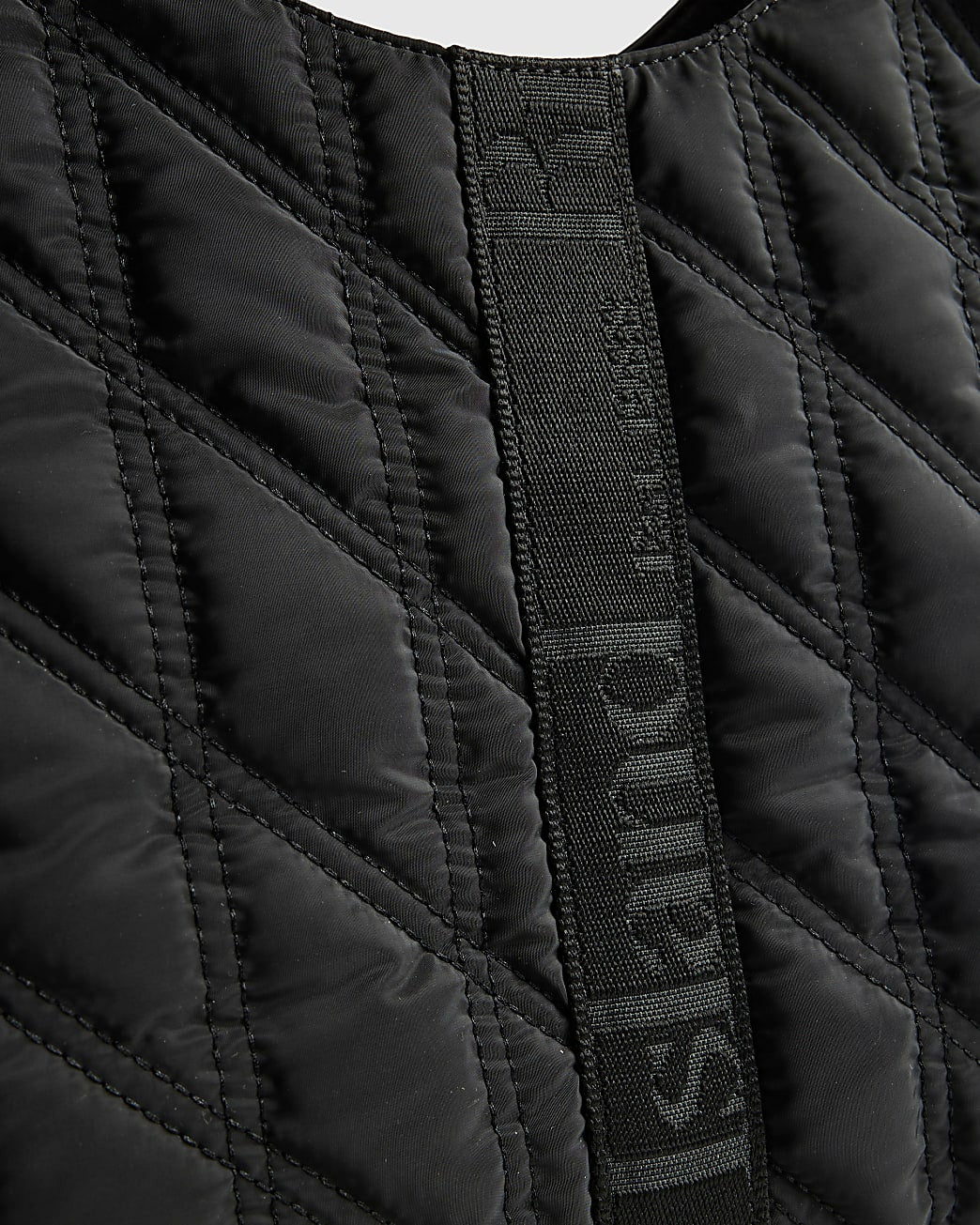 River Island Black Padded Webbing Detail Shopper Bag