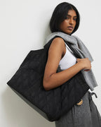 River Island Black Padded Webbing Detail Shopper Bag