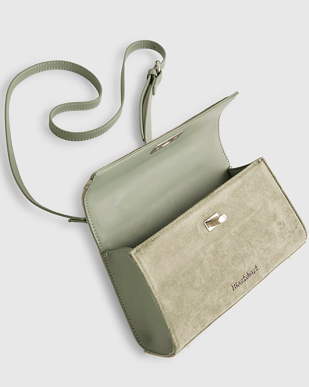 River Island Green Lock Front Tote Bag