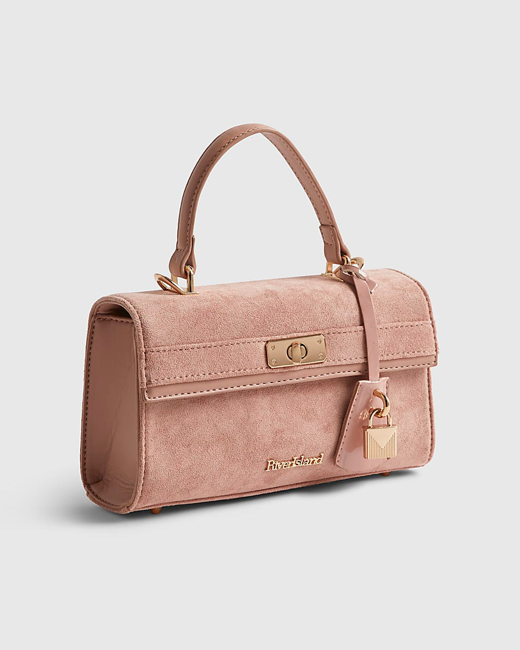 River Island Pink Lock Front Tote Bag