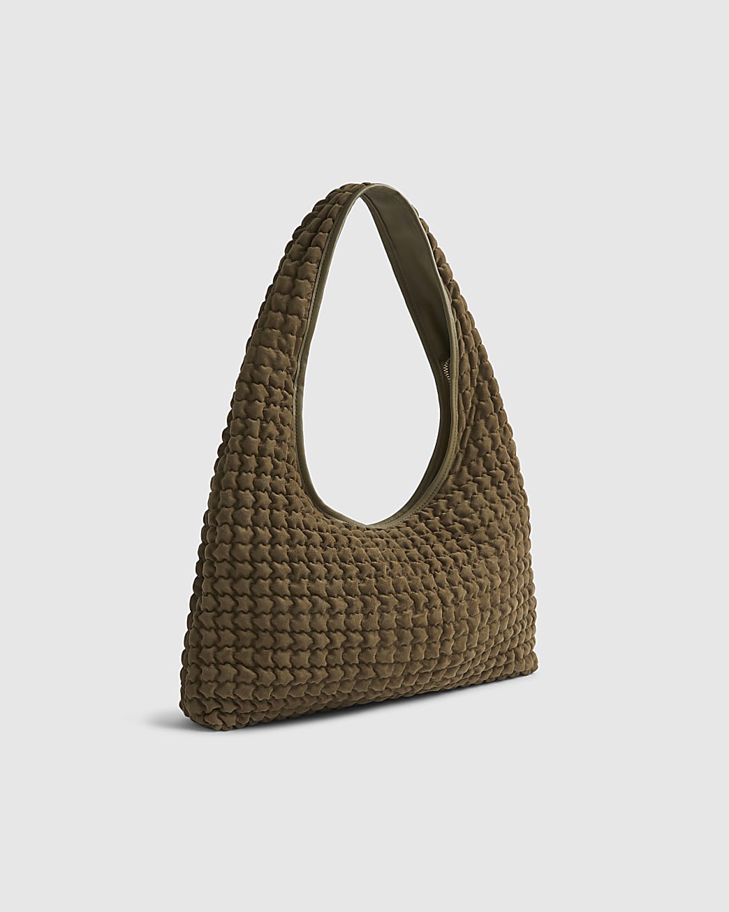River Island Khaki Scrunch Slouch Shoulder Bag