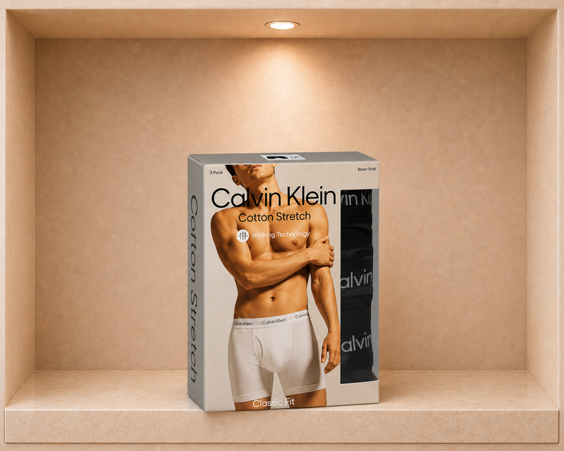 Calvin Klein Men's Cotton Stretch Classic Fit Boxer Briefs (3-Pack)