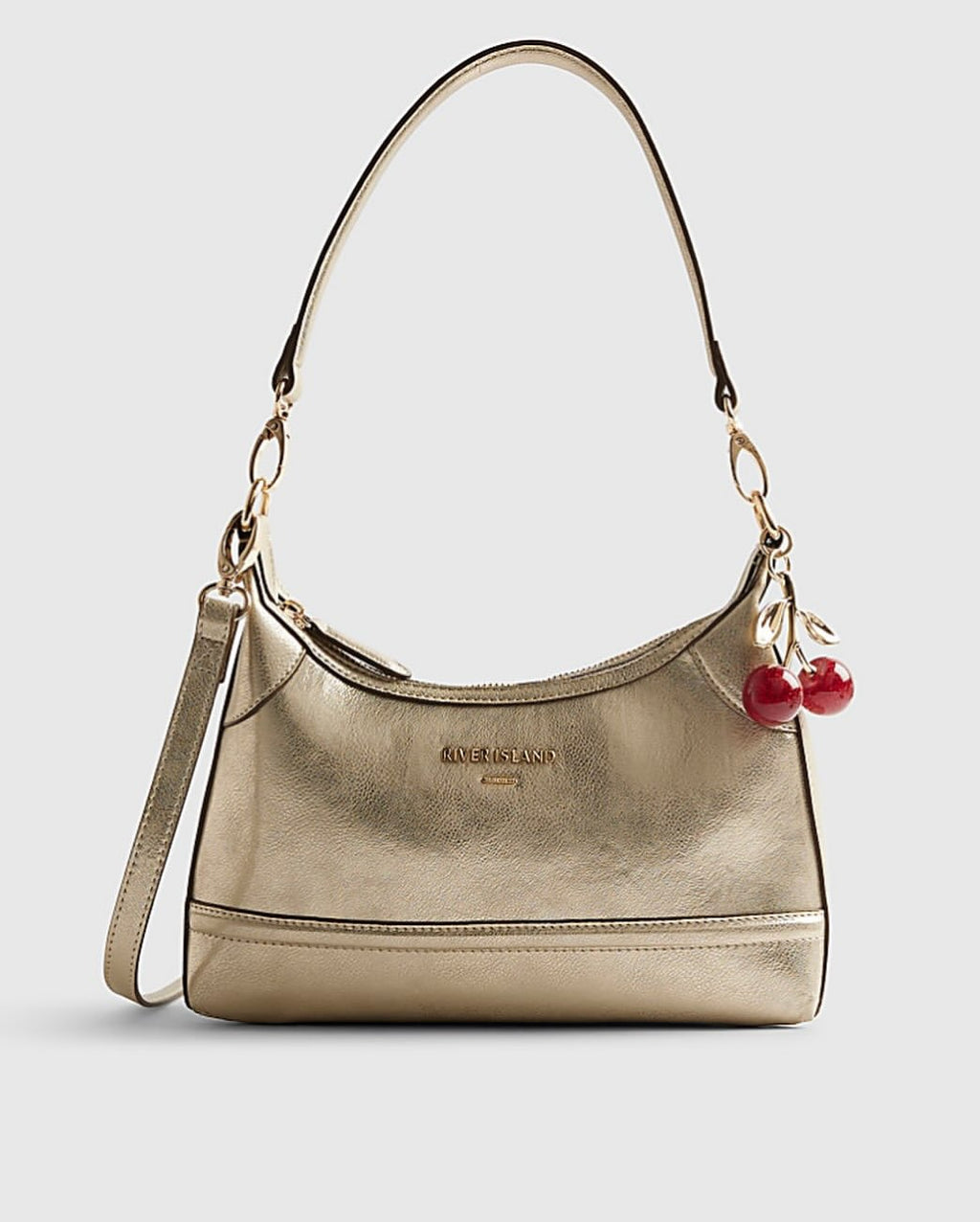 River Island metallic gold bag