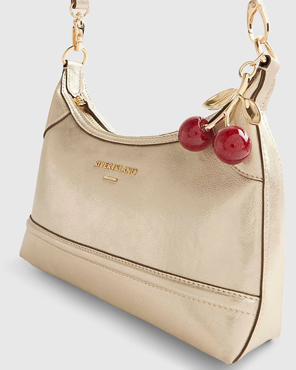 River Island metallic gold bag