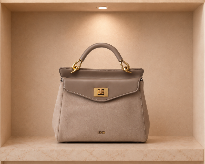 JW PEI Lucia Classic Faux Suede Top Handle Bag
