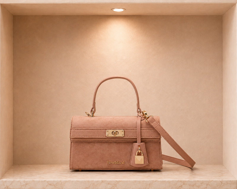 River Island Pink Lock Front Tote Bag