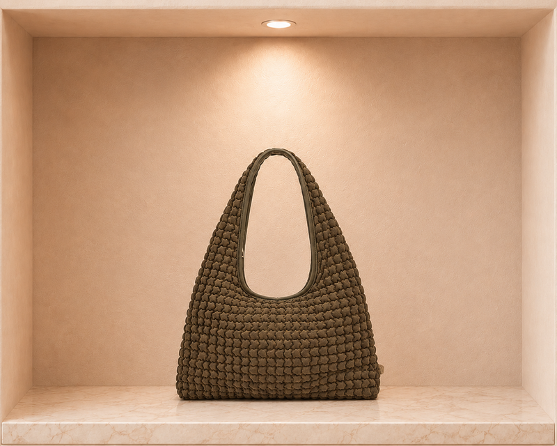 River Island Khaki Scrunch Slouch Shoulder Bag