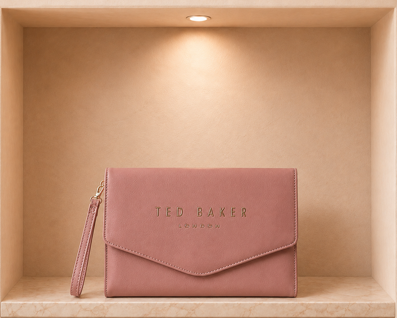 Ted Baker CRINKIE Patent Envelope Clutch Bag