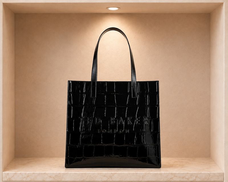 Ted Baker Croccon Croc Effect Icon Bag L Jet - Black