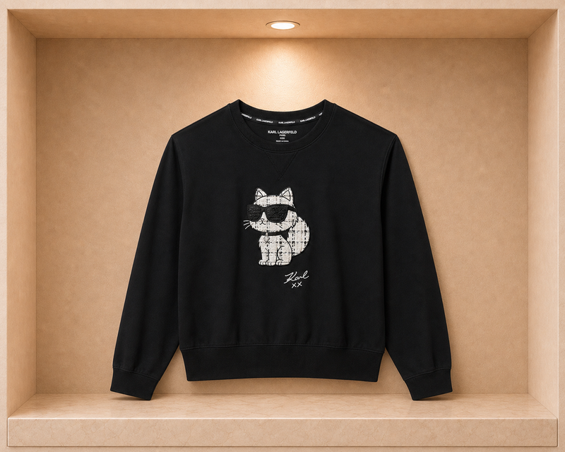Karl Lagerfeld Choupette Bouclé Patch Sweatshirt
