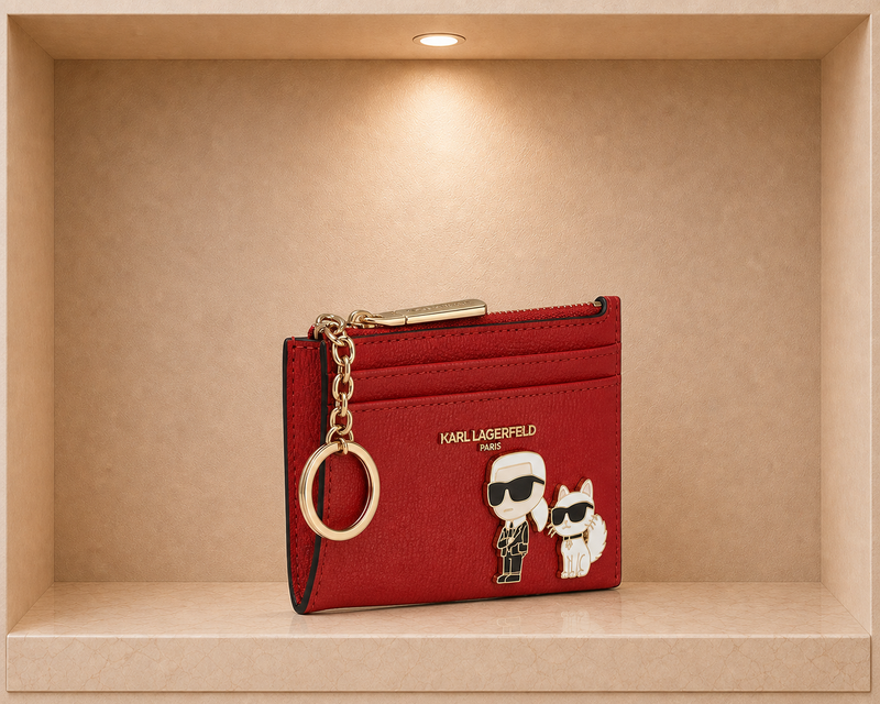 Karl Lagerfeld Paris Choupette SLG Zip Card Holder