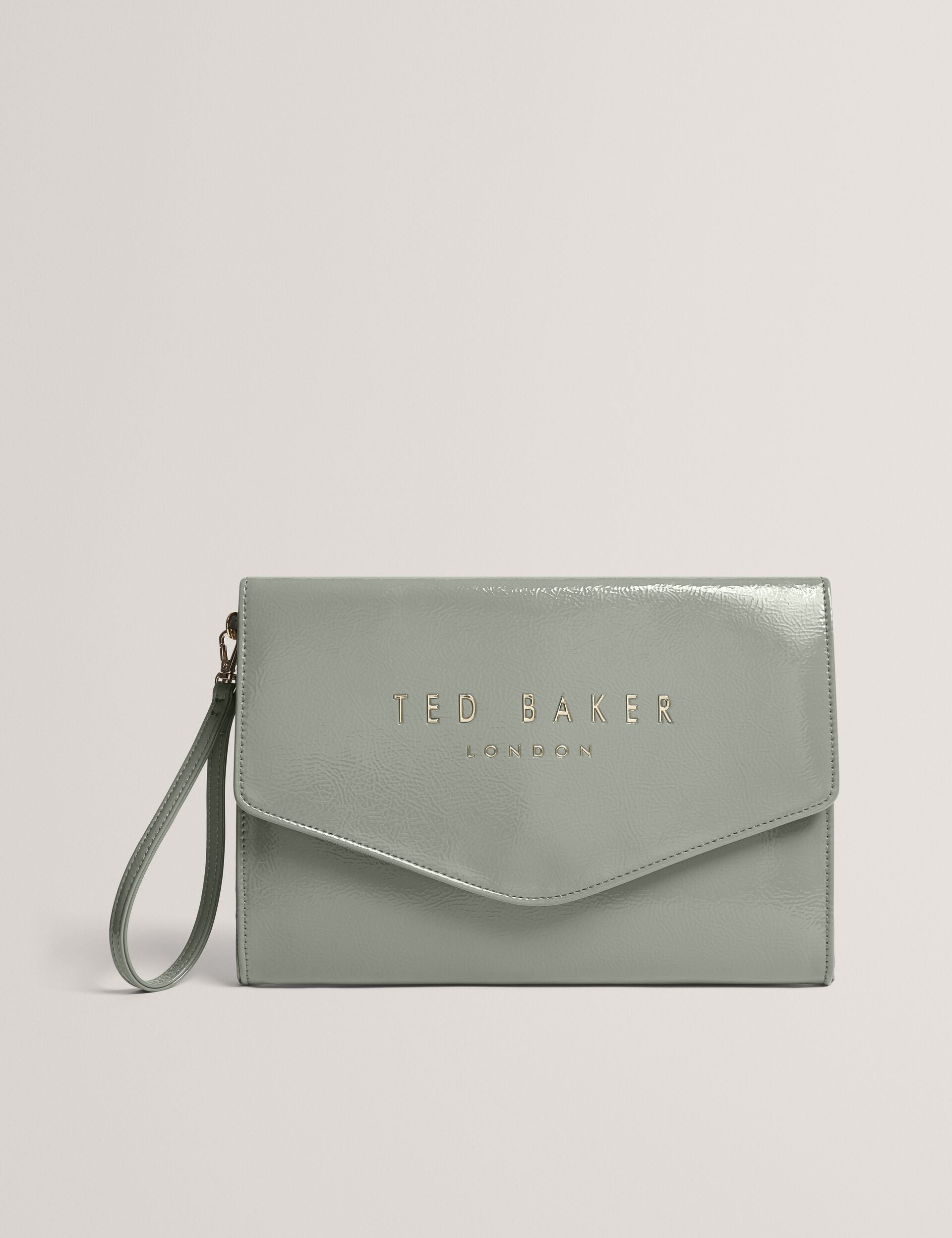 Ted Baker Patent Faux Leather Envelope Clutch