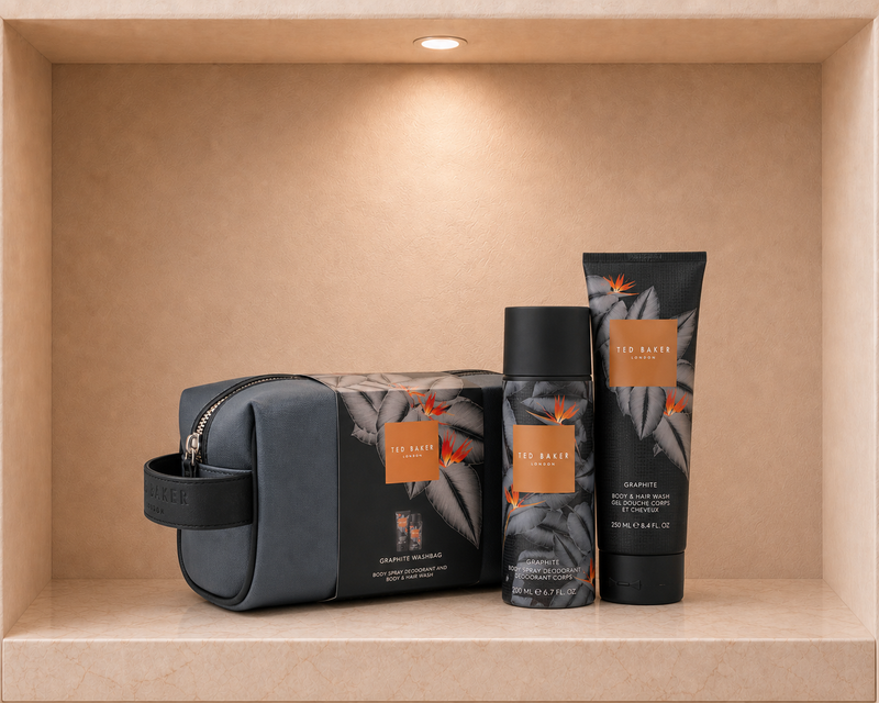 Ted Baker Fusion Graphite Washbag Gift Set