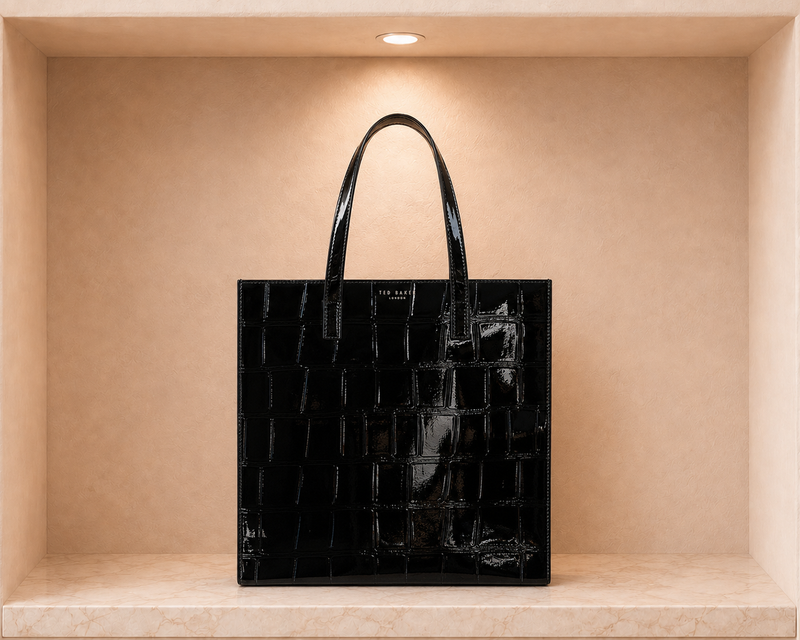 Ted Baker VANNDA Patent Croc Texture Large Icon Tote Bag