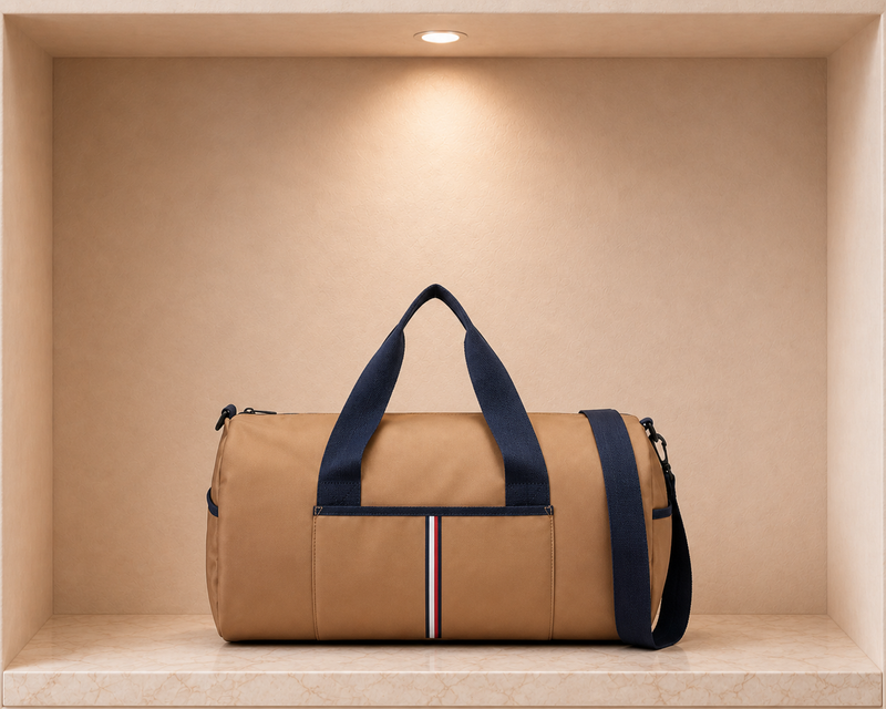 Tommy Hilfiger Flag Stripe Logo Canvas Duffle Bag