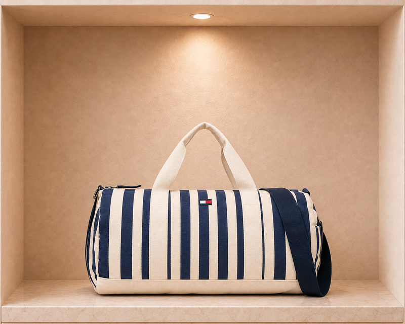 Tommy Hilfiger Nautical Stripe Canvas Duffle Bag