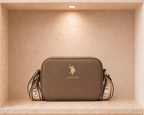 US Polo Assn Classic Zip Crossbody Bag - Taupe Gold - USPOL-0010