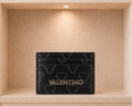 Valentino Bags Multi-Slot Slimline Credit Card Holder - Quilted Black Gold - VALEN-0017-QUILTED-BLACK