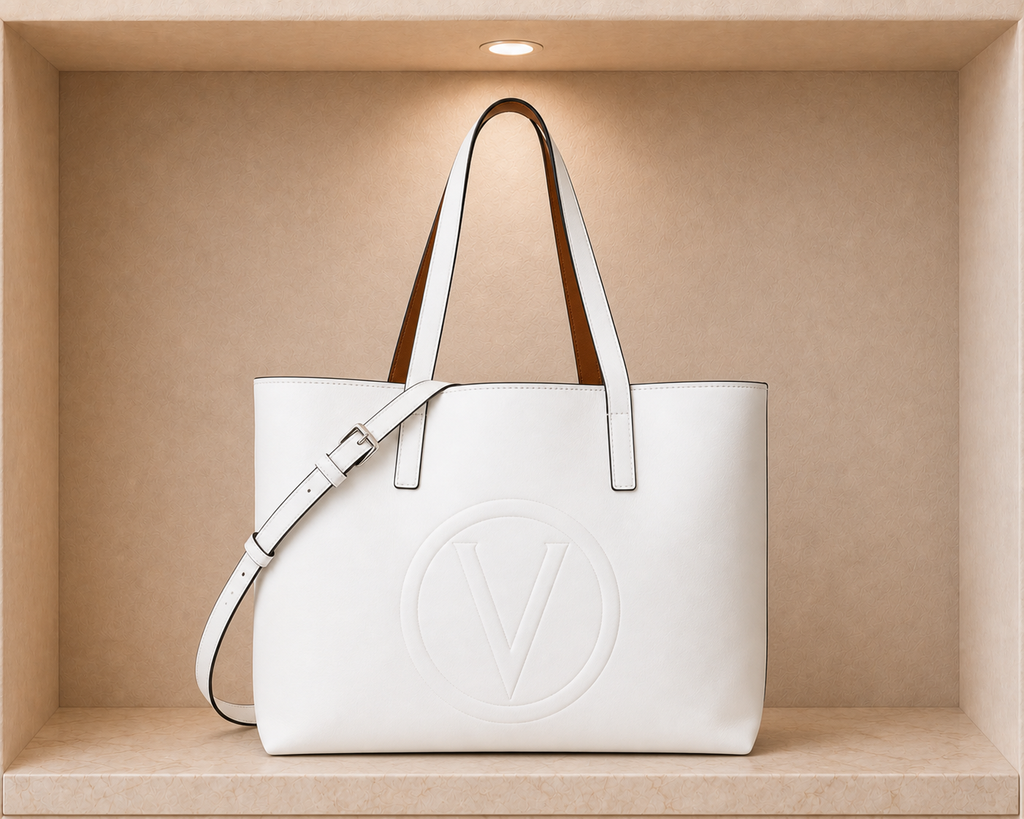 Valentino Bags Selena Re Shopper Tote Bag - White - VALEN-0015-WHITE
