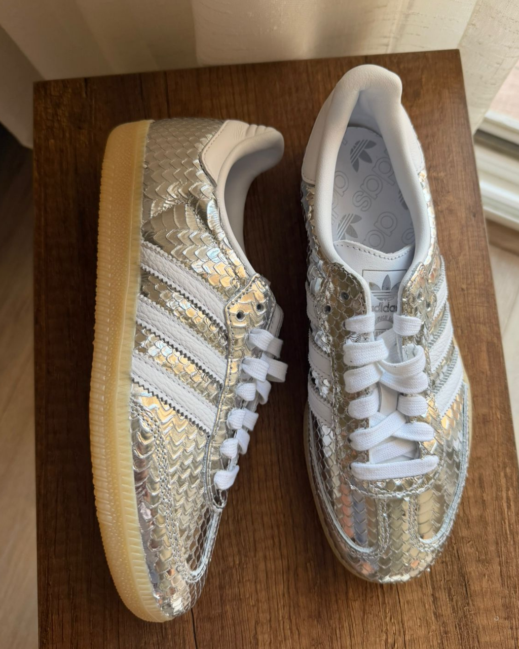 adidas Originals Samba Patent Snakeskin Shoes - Silver Metallic - image 2