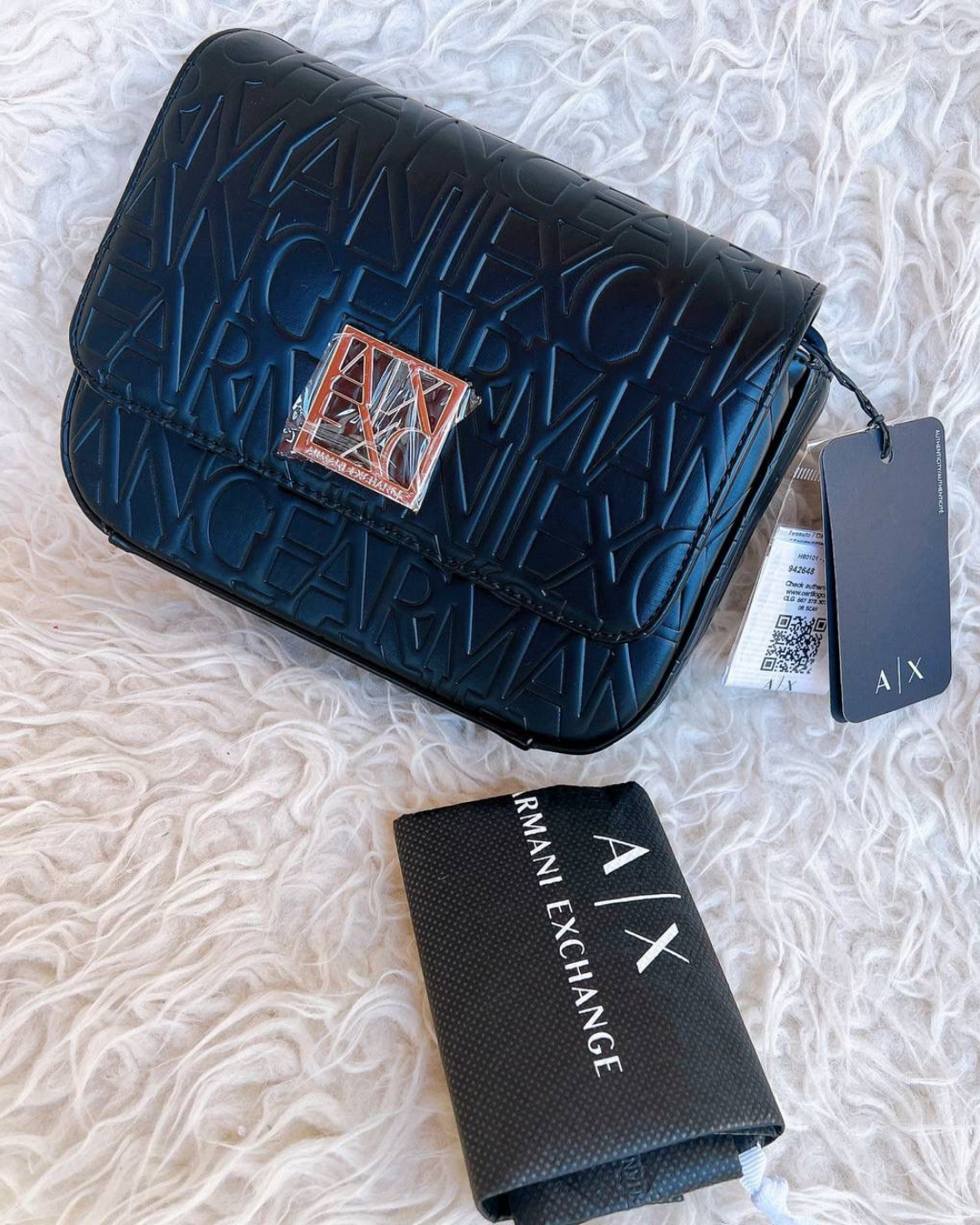 Armani Exchange Embossed Logo Flap Crossbody Bag - image 4