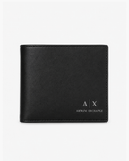 Armani Exchange Men's Essential Plain Printed Logo Bi-Fold Wallet - Nero Black - image 1
