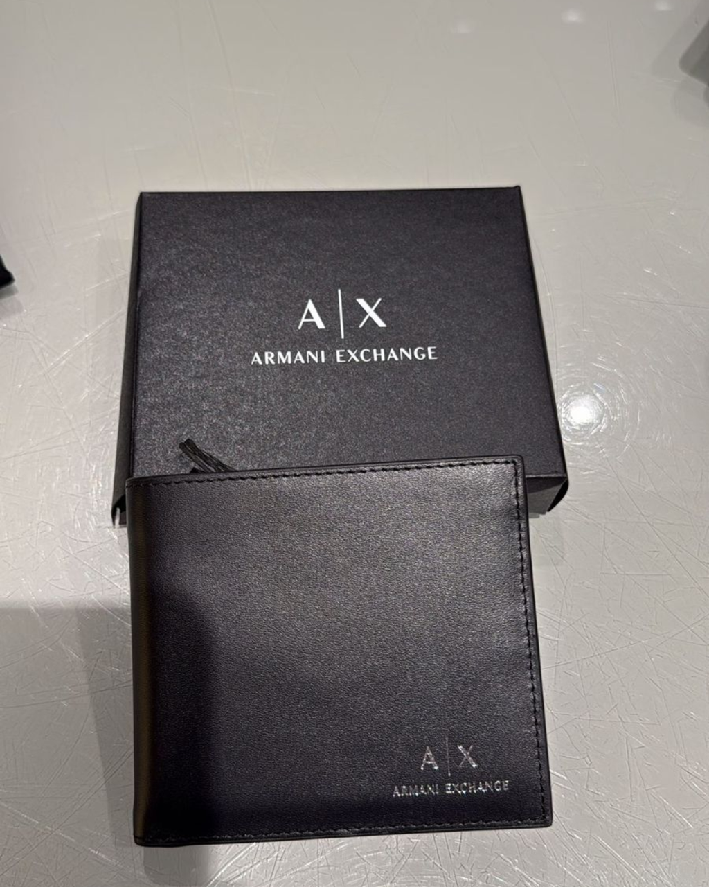 Armani Exchange Men's Essential Plain Printed Logo Bi-Fold Wallet - Nero Black - image 3