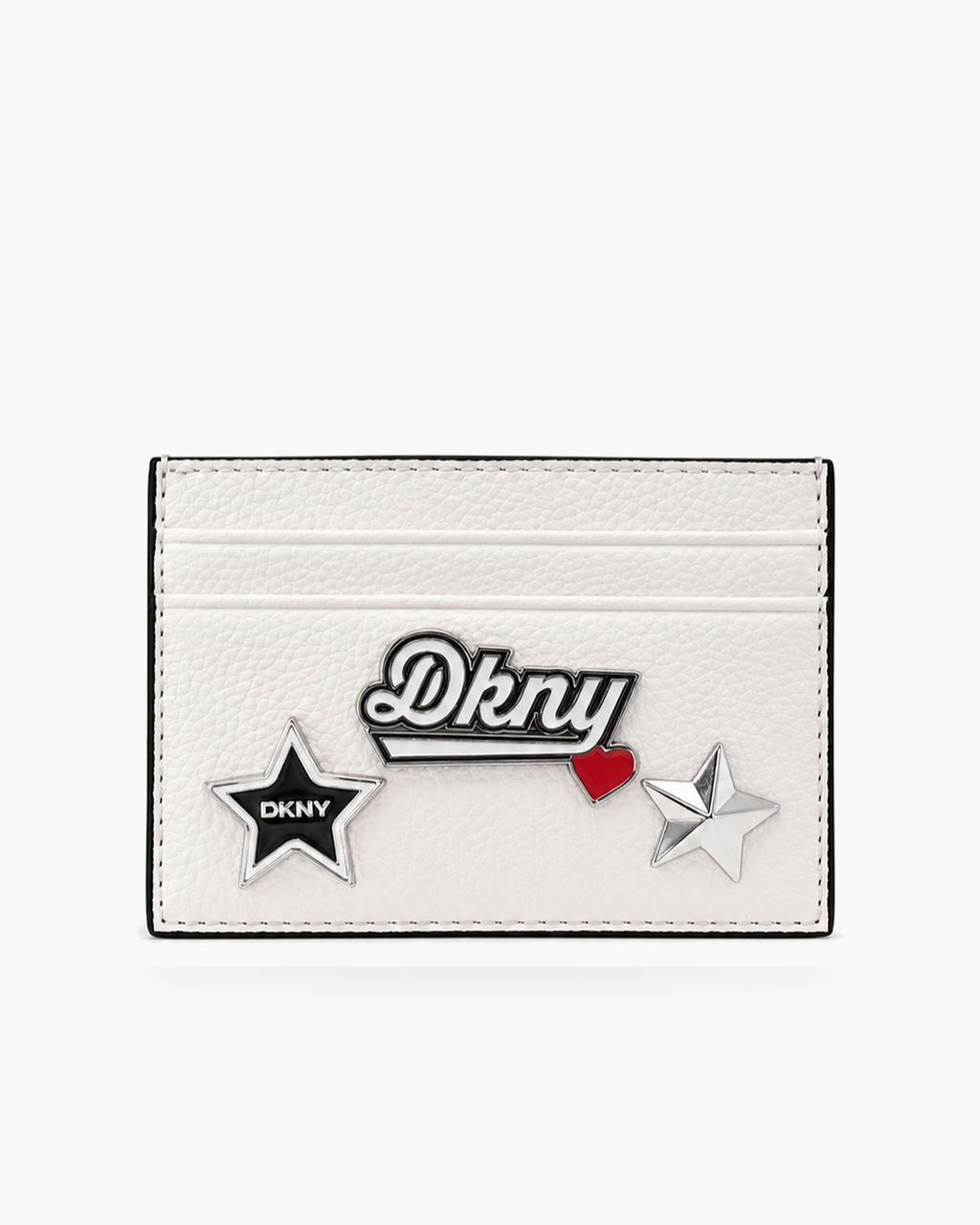 DKNY Etta Varsity Badge Multi-Slot Card Case - Marshmallow White / Silver - image 1