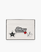 DKNY Etta Varsity Badge Multi-Slot Card Case - Marshmallow White / Silver - image 1