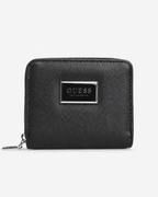 GUESS Abree Saffiano Small Zip-Around Wallet - Black - image 1