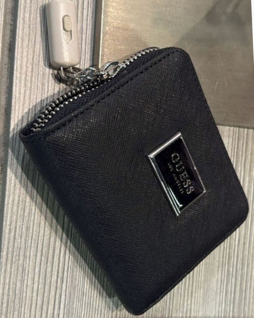 GUESS Abree Saffiano Small Zip-Around Wallet - Black - image 2