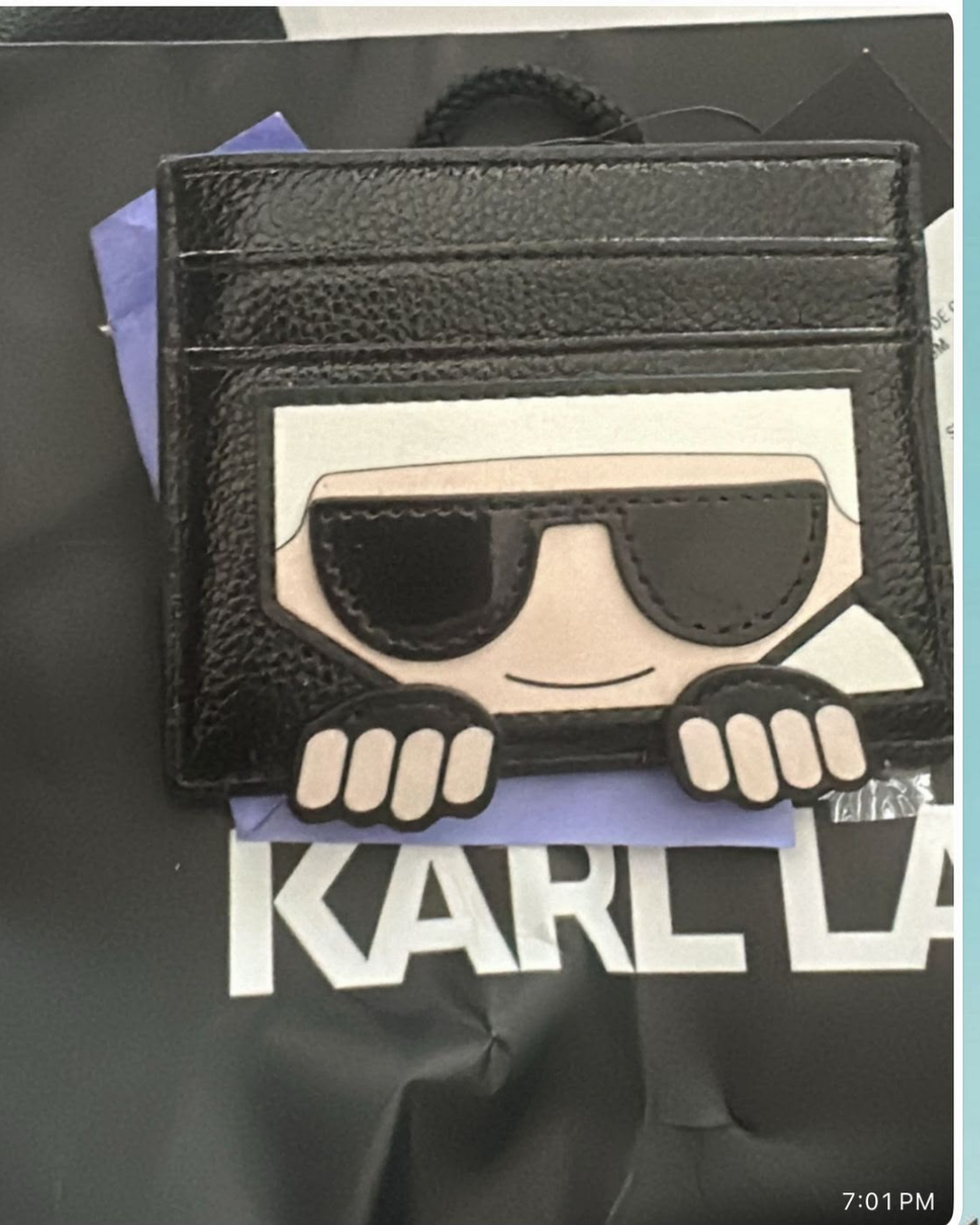 Karl Lagerfeld Paris Peekaboo Leather Card Holder - image 2