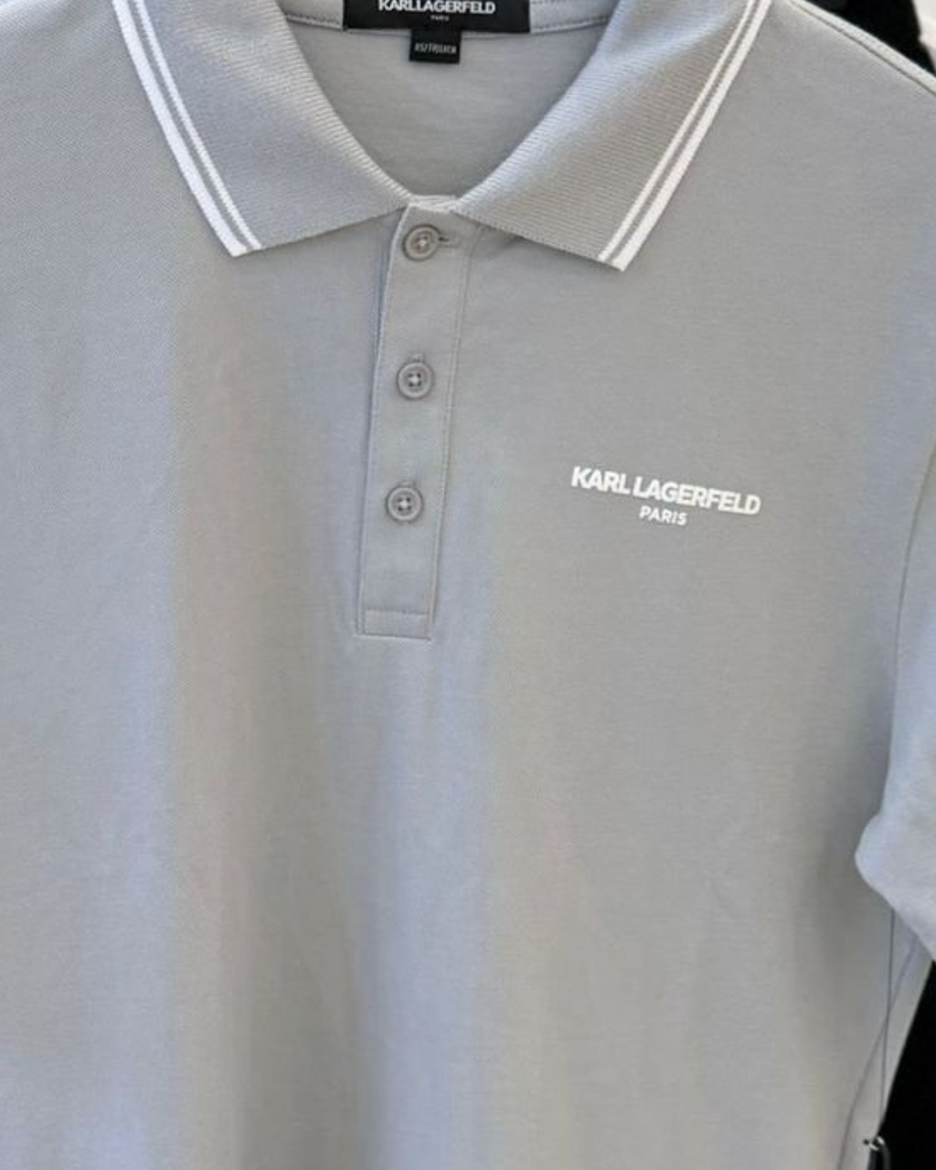 Karl Lagerfeld Paris Tipped Piqué Polo Shirt - image 3