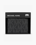 Michael Kors Jet Set Signature Slim Billfold Men's Wallet - Black / Grey signature - image 1