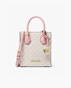 Michael Kors Mercer Small Logo and Leather Crossbody Bag - Signature Vanilla - image 1