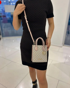 Michael Kors Mercer Small Logo and Leather Crossbody Bag - Signature Vanilla - image 3
