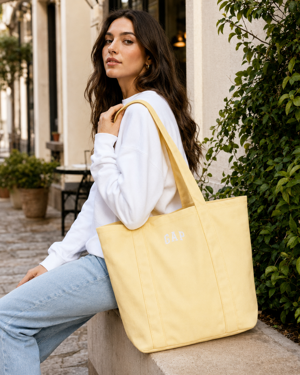 Mini Gap Logo Tote Bag - Cream Yellow - image 4