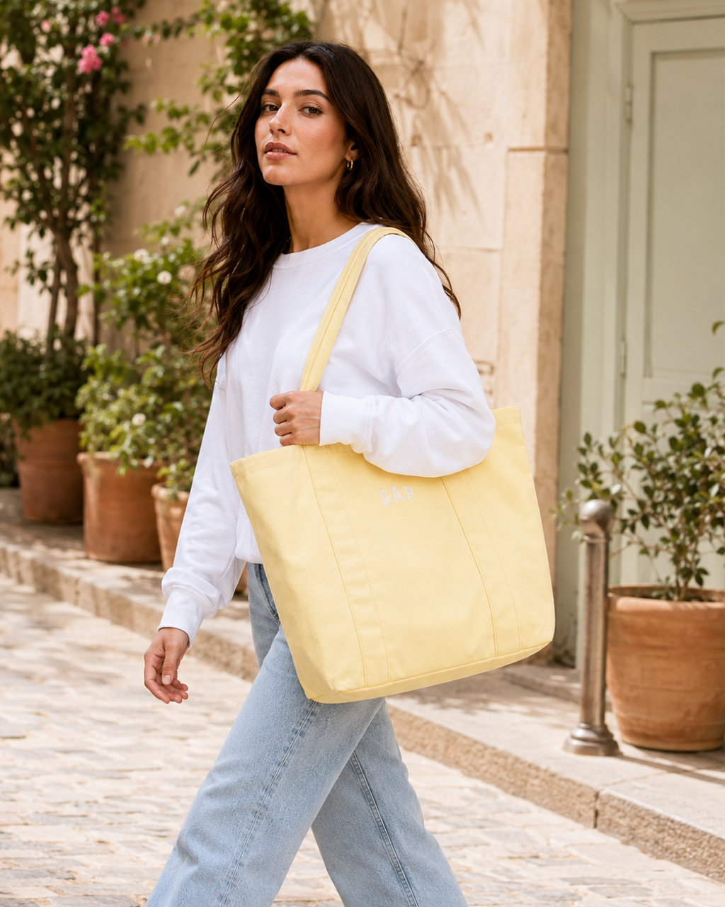 Mini Gap Logo Tote Bag - Cream Yellow - image 5
